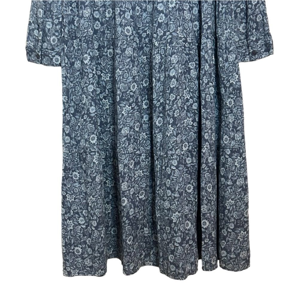 WONDERLY NWT Blue Floral Long Sleeve V-Neck Maxi Dress PXL - Picture 8 of 13